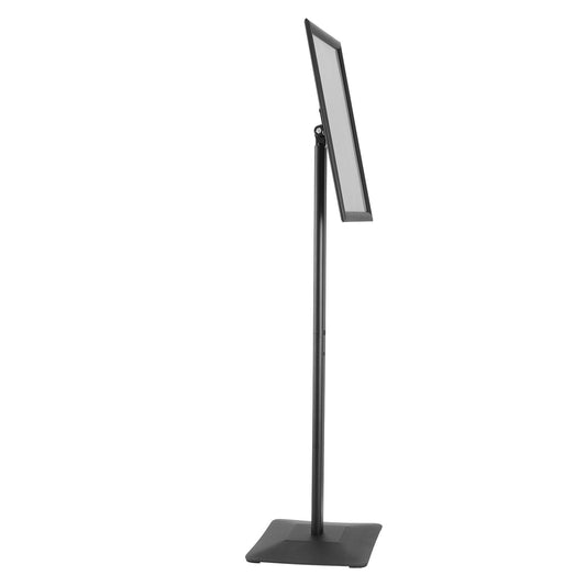 Pedestal Sign Holder, 11 x 17 Inch Vertical and Horizontal Adjustable Poster Stand, Heavy-Duty Floor Standing Sign Holder with Metal Base for Display, Advertisement, and Outdoor, Black