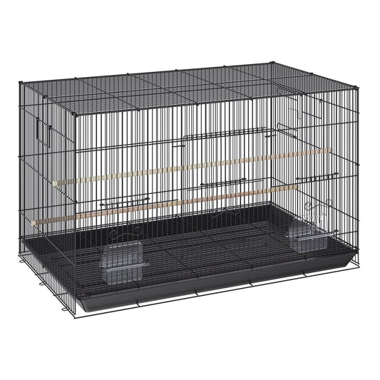 30 inch Bird Cage, Metal Large Parakeet Cages for Cockatiels Small Parrot Budgies Lovebirds Canaries, Pet Bird Cage with Rolling Stand and Tray