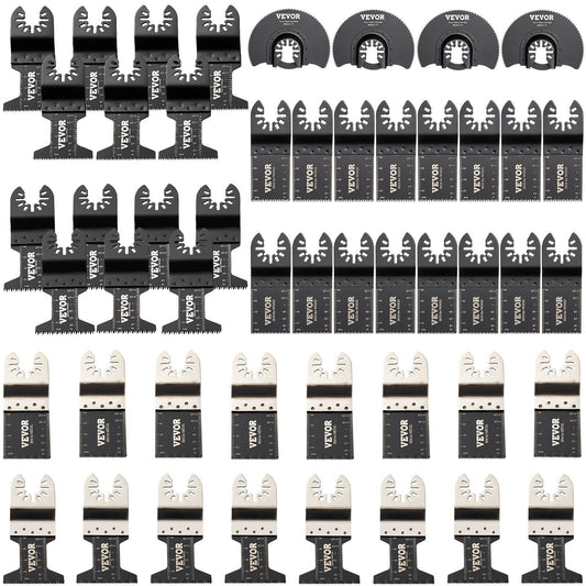 50 PCS Oscillating Saw Blades, Quick Release Multitool Blades Kit, HCS Tool Blades for Wood Plastic Metal Nails Bolts, Compatible with Dewalt Dremel Fein Worx Bosch Makita Milwaukee
