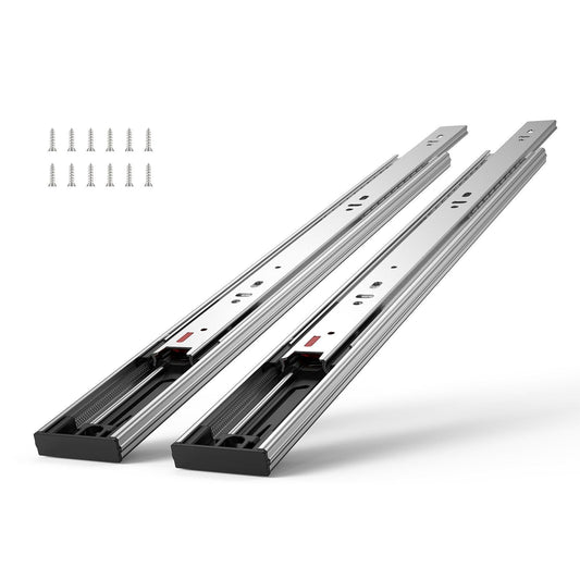6 Pairs of 16 Inch Drawer Slides Side Mount Rails, Heavy Duty Full Extension Steel Track, Soft-Close Noiseless Guide Glides Cabinet Kitchen Runners with Ball Bearing, 100 Lbs Load Capacity