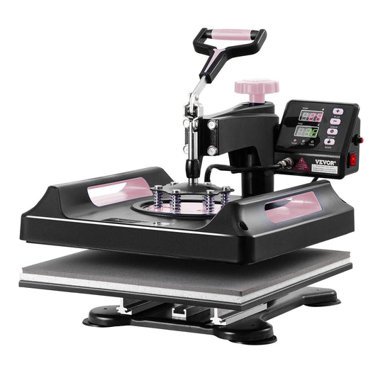 8 in 1 Heat Press Machine 15x15 in 30oz Tumbler Press T-Shirts Black