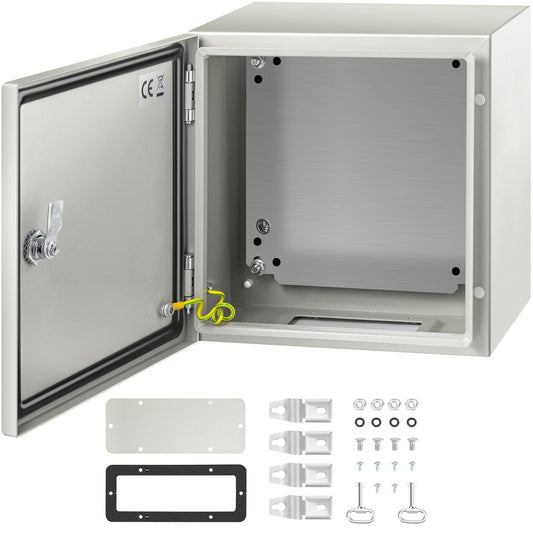 NEMA Steel Enclosure, 12 x 12 x 8'' NEMA 4X Steel Electrical Box, IP66 Waterproof & Dustproof, Outdoor/Indoor Electrical Junction Box, with Mounting Plate