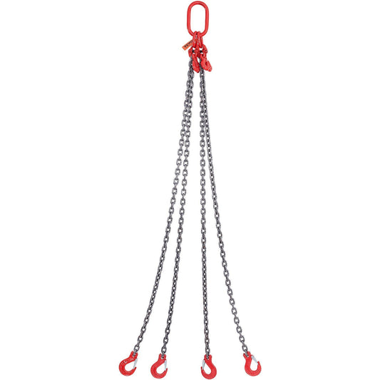 Chain Sling, 11000 lbs Weight Capacity, 5/16'' x 5' G80 Lifting Chain with Grab Hooks, DOT Certified, Blackening Coating Manganese Steel & Adjustable Length, for Dock Factory Construction Site