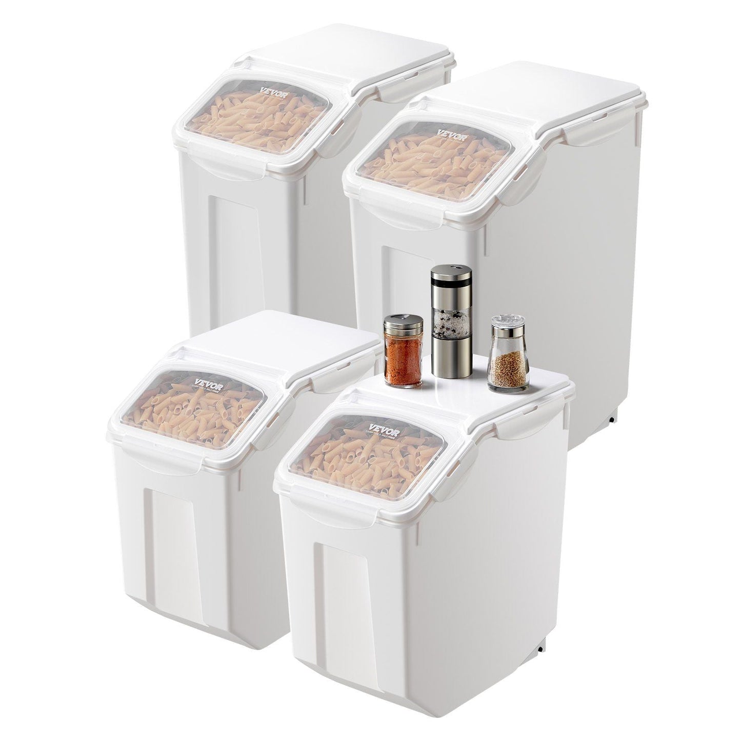 3.5Galx2 + 4.5Galx2 Ingredient Storage Container Airtight Kitchen Bin