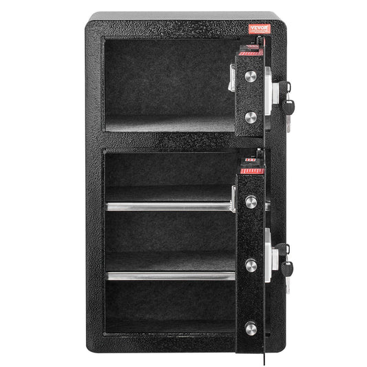 Double Door 4.5 cu.ft Safe Box with Key Lock Password Fireproof Bag Black,organize cash, passports, jewelry, gold, watches and documents
