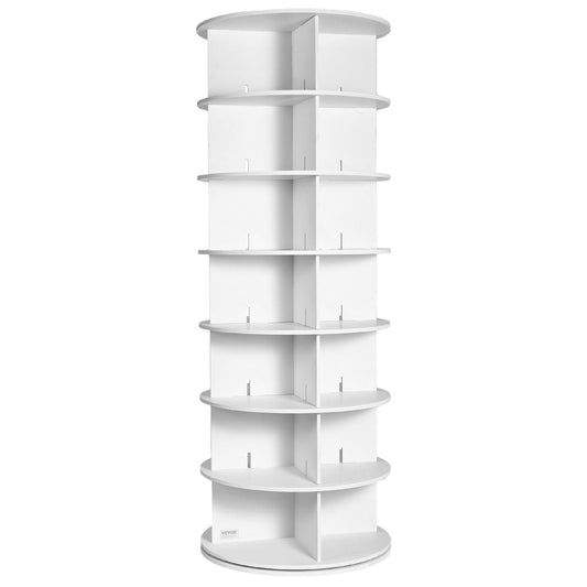 7 Tiers Rotating Shoe Rack Tower, 360°Spinning Shoe Display, Revolving Shoe Rack Storage Round Carousel, Lazy Susan Shoe Rack Organizer, Ideal for Bedroom, Living Room, Entryway, White