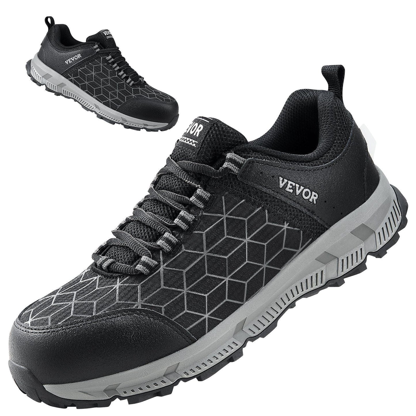 Steel Toe Shoes for Men US Size 9.5 Athletic Work Shoe Sneakers Black