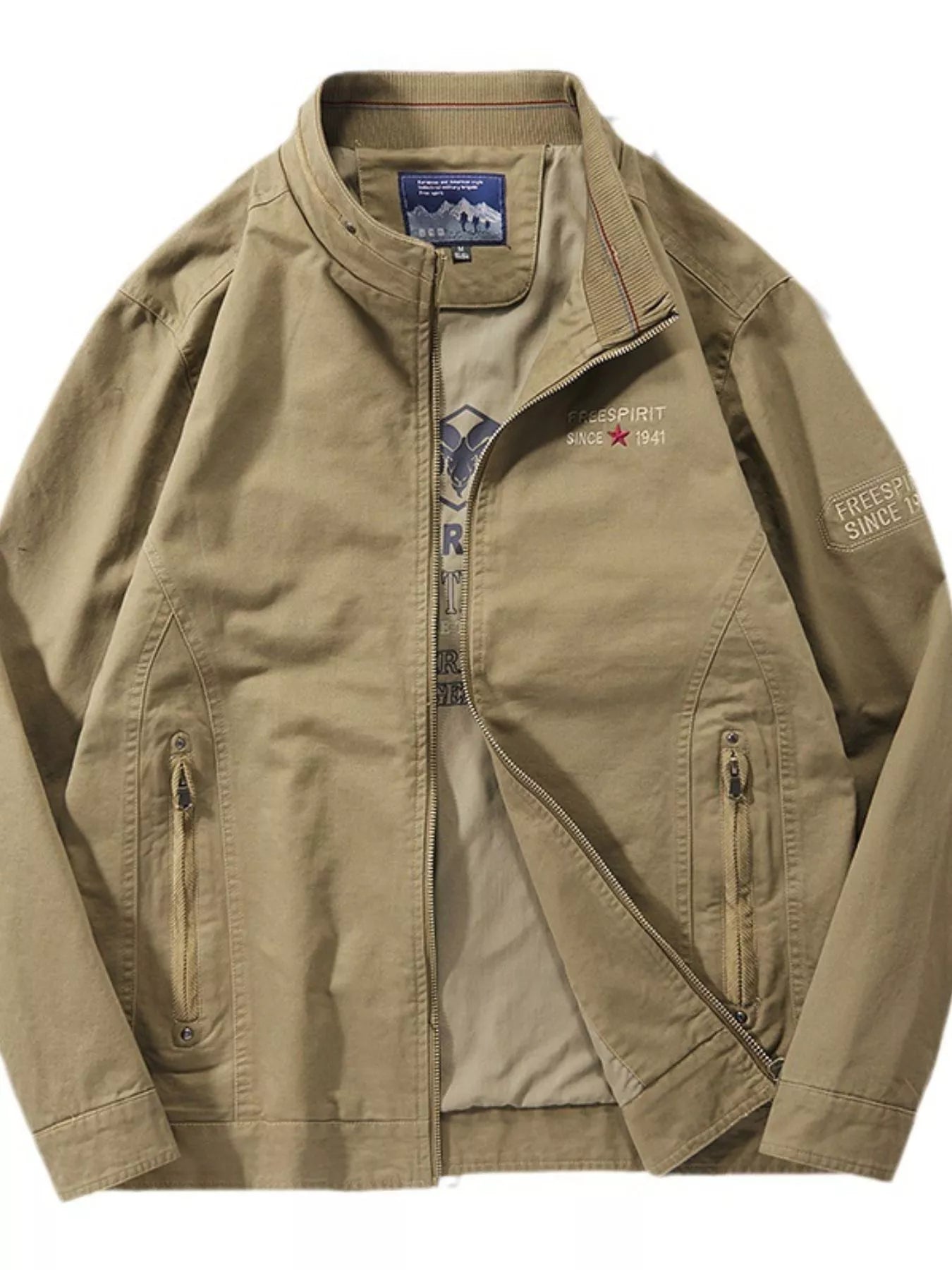 Men's Plus Size Casual Lightweight Zip Up Jacket