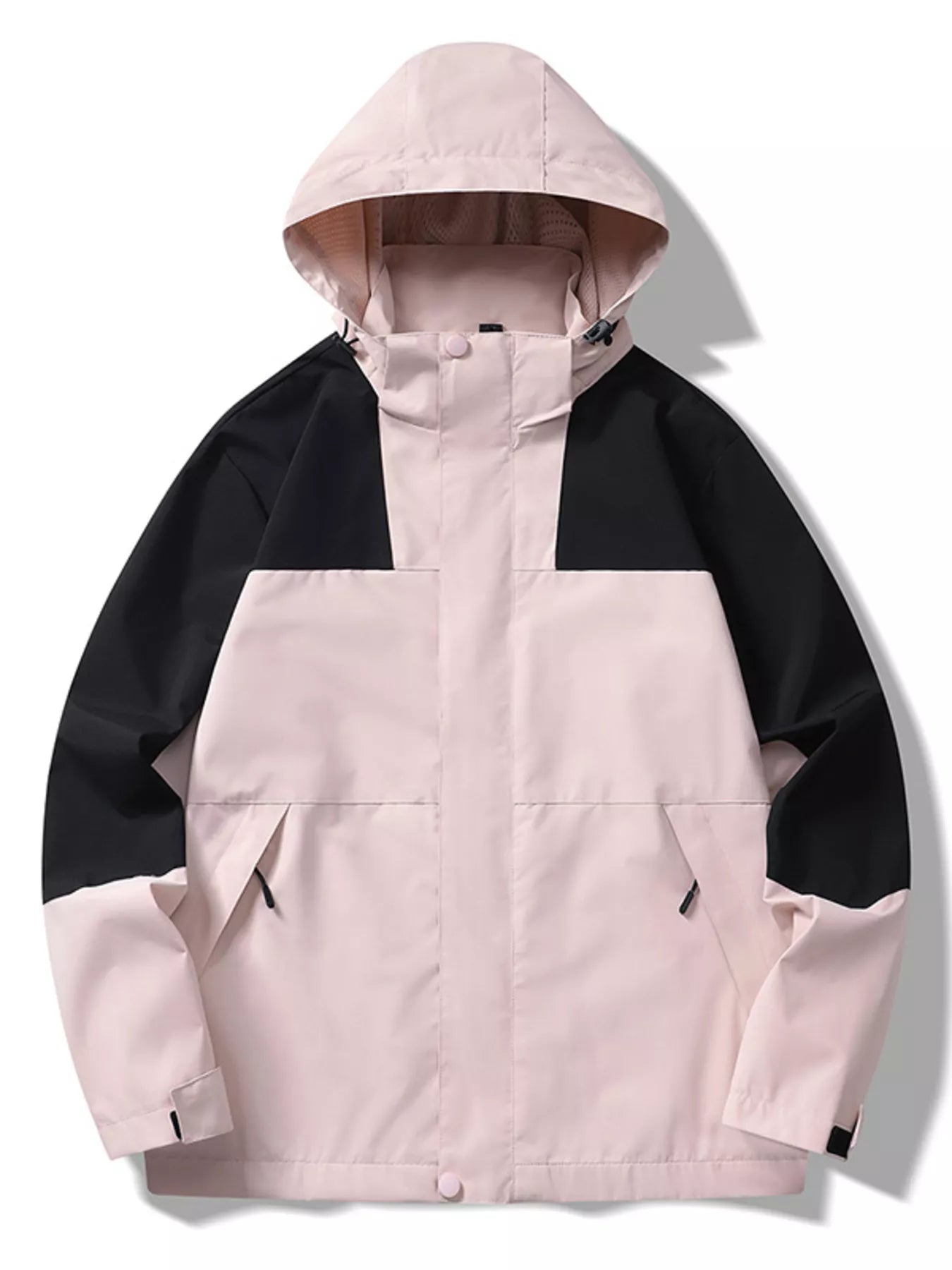 Men's Full Size Two-Tone Hooded Windproof Outdoor Jacket Plus Size