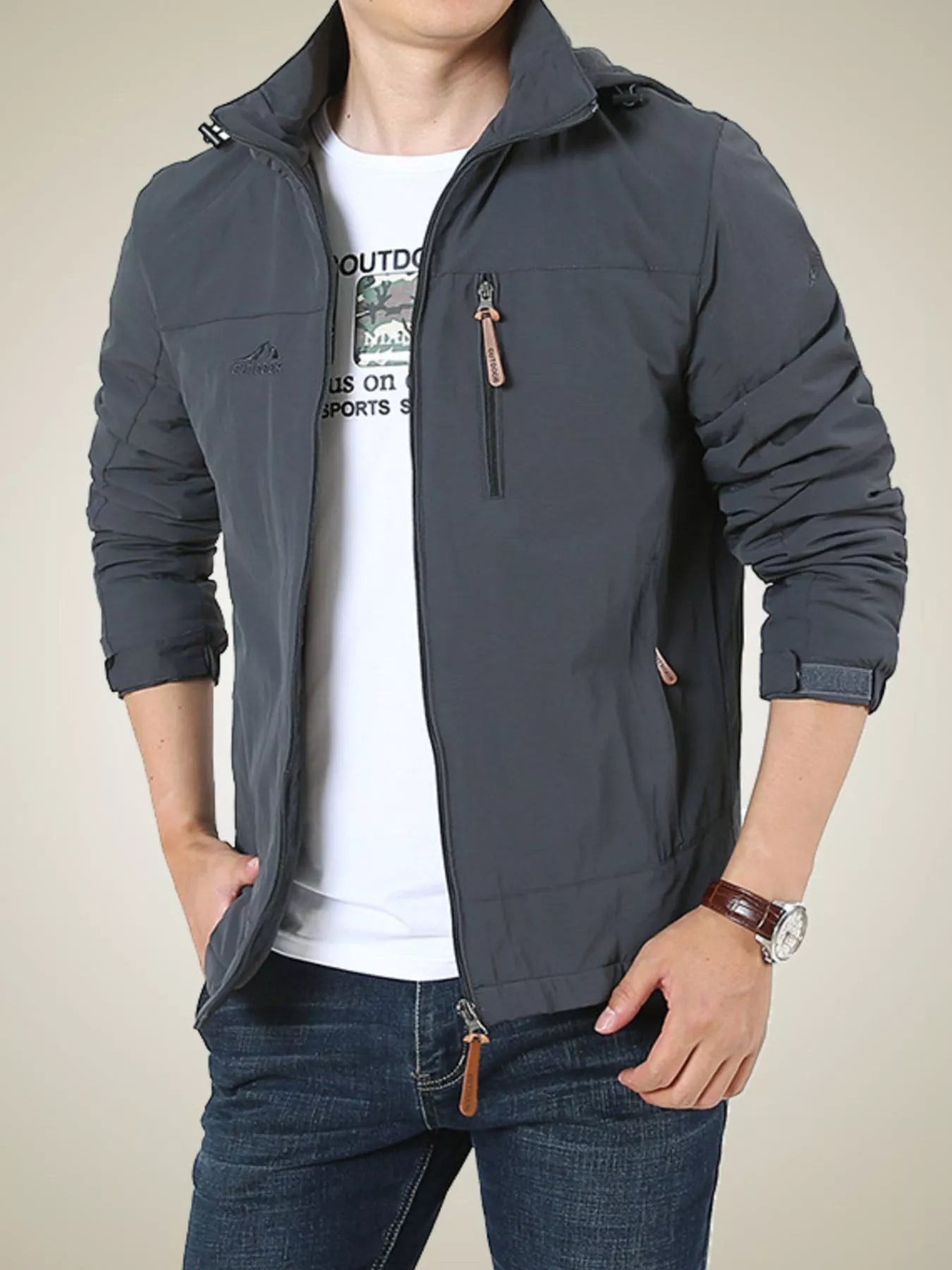 Men's Plus Size Lightweight Outdoor Windproof Jacket