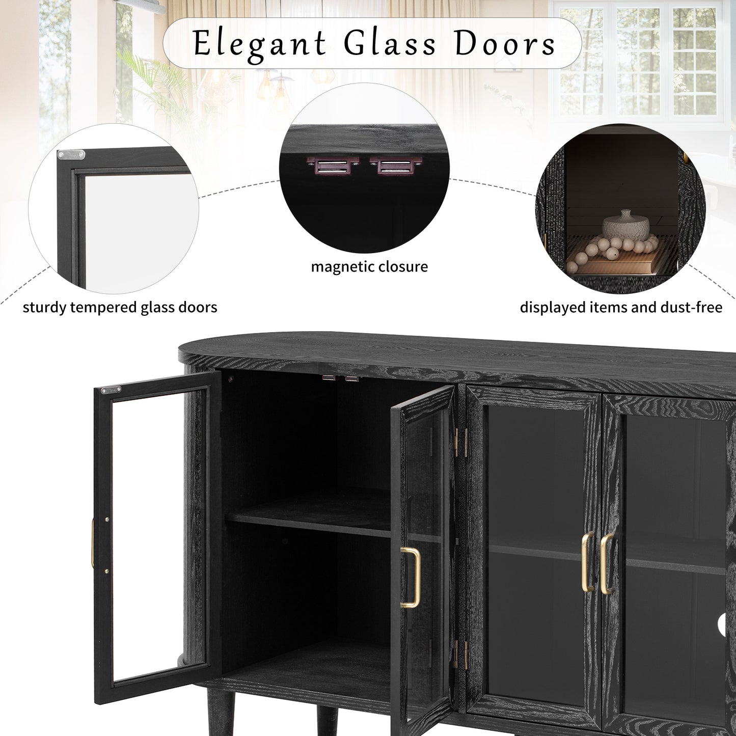 Farmhouse Sideboard Cabinet with Storage