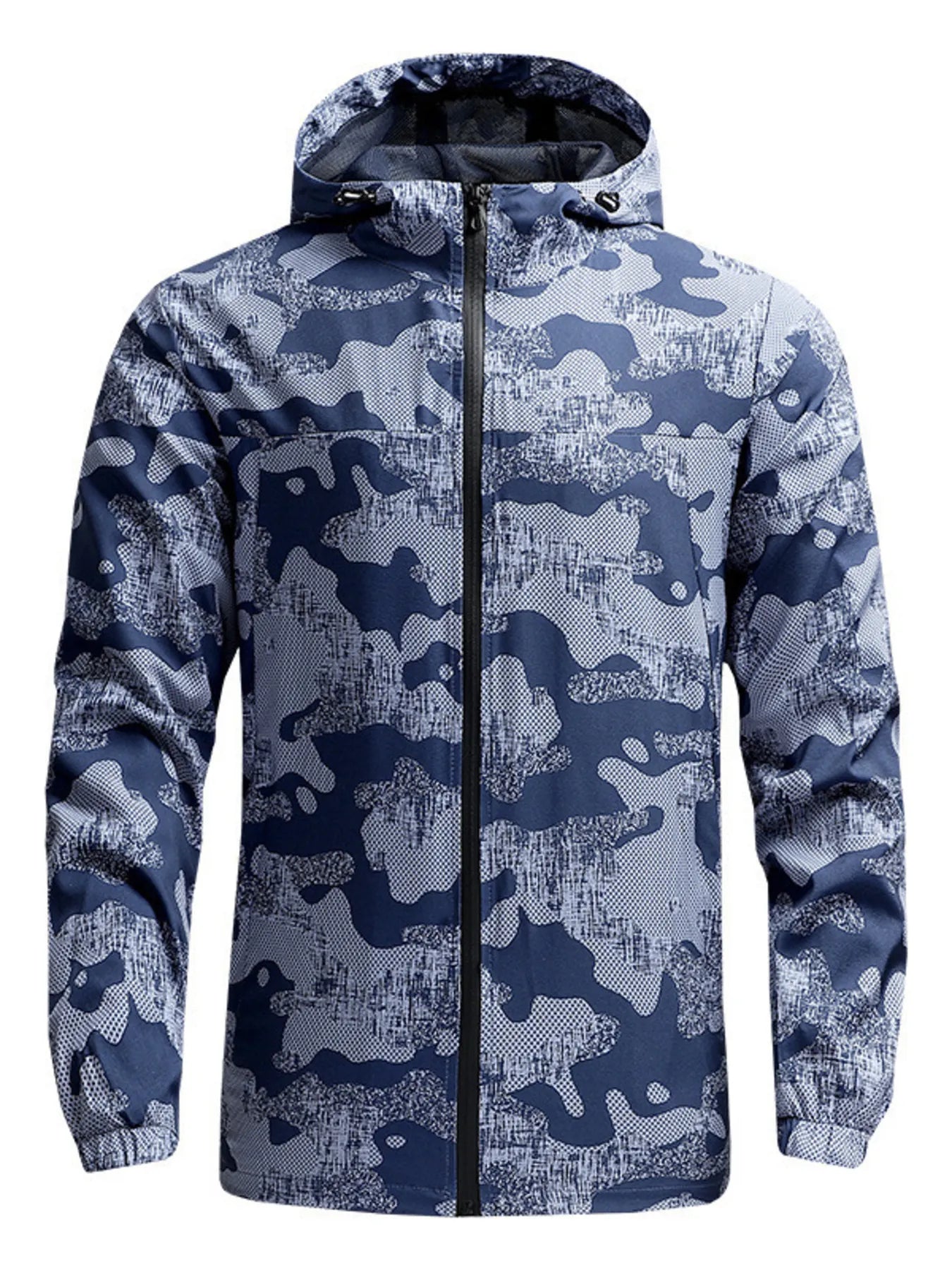 Men's Full Size Camouflage Lightweight Hooded Jacket Plus Size