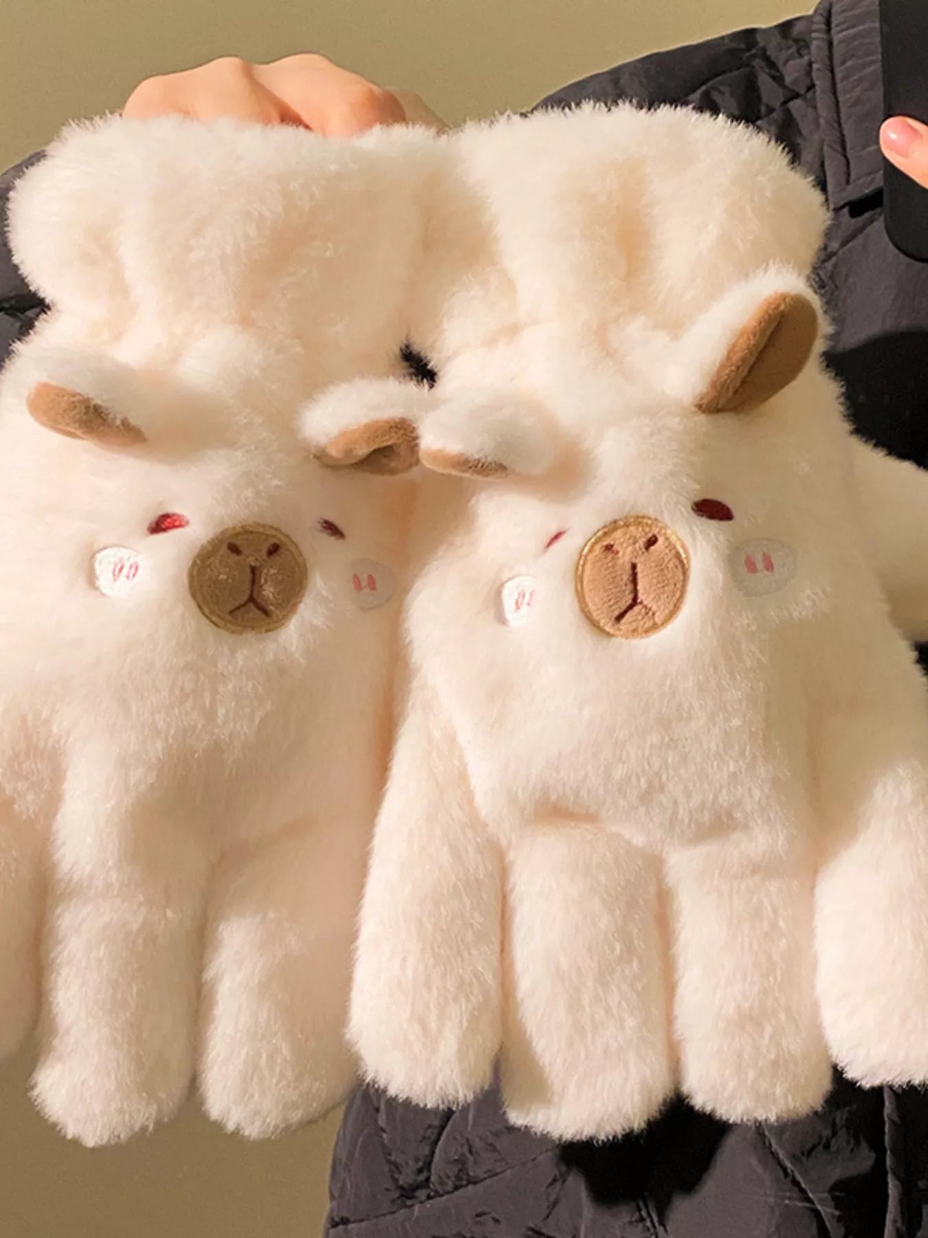 Cartoon Animal Plush Gloves