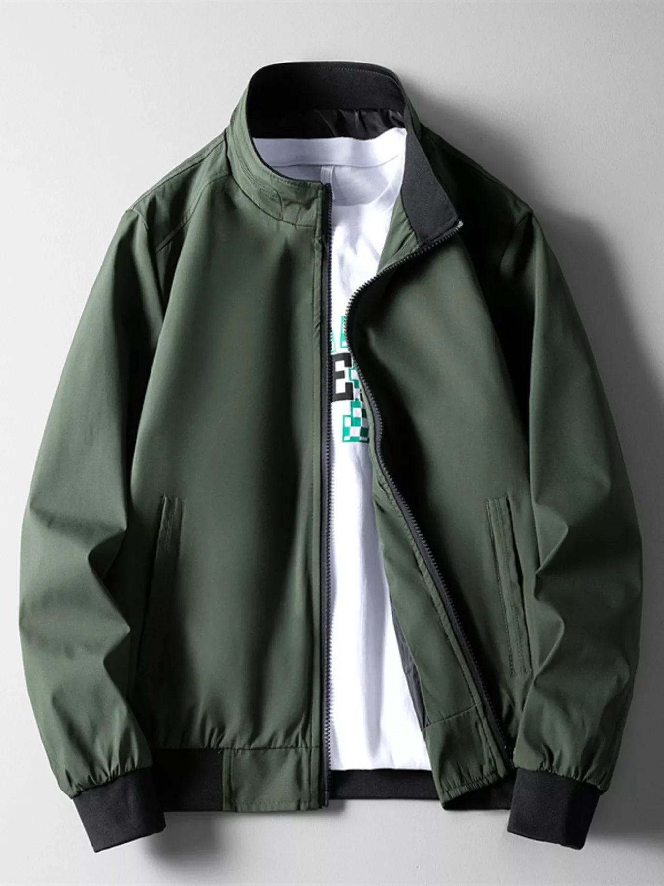 Men's Plus Size Casual Lightweight Bomber Jacket