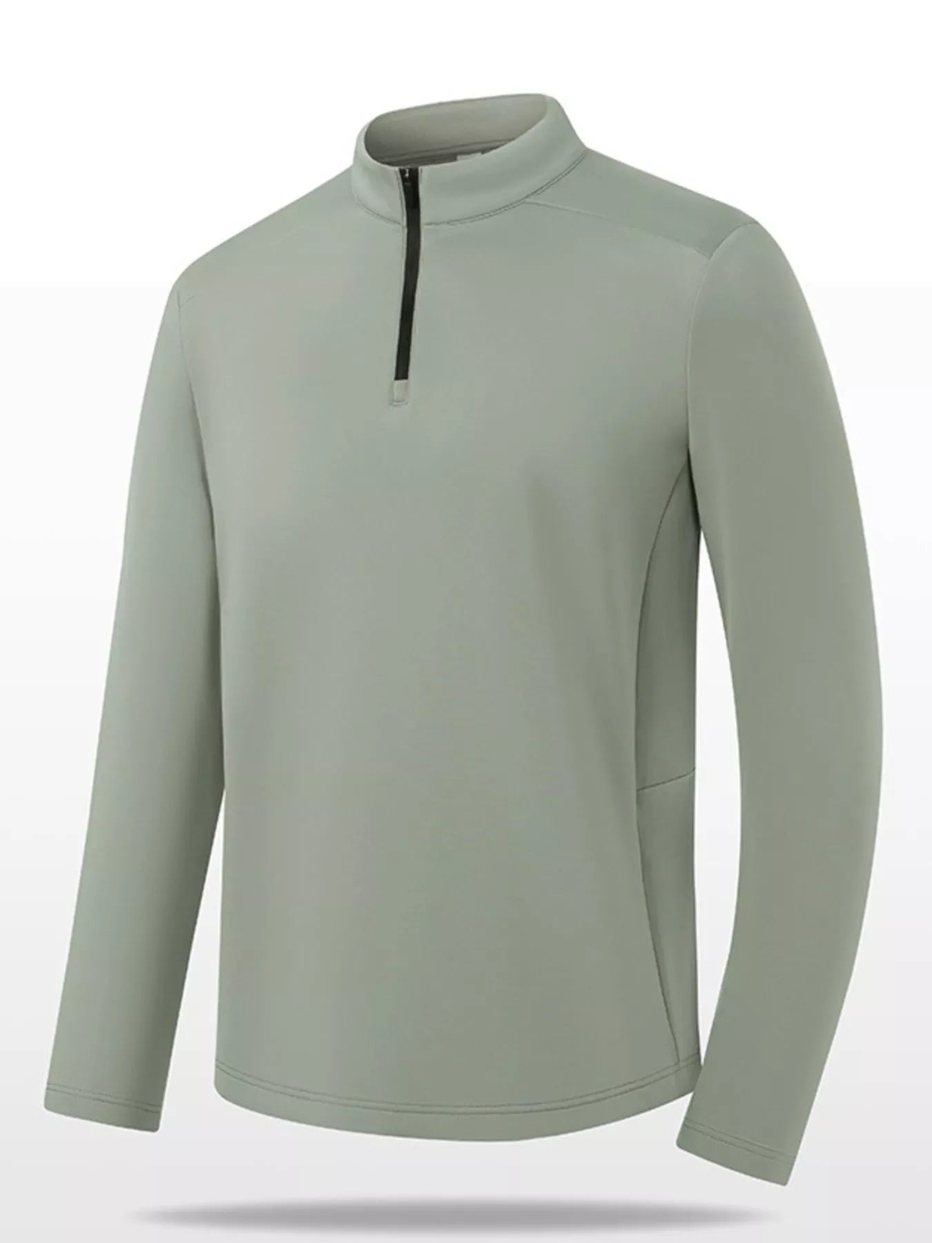 Men's Plus Size Long Sleeve Quarter Zip T-Shirt