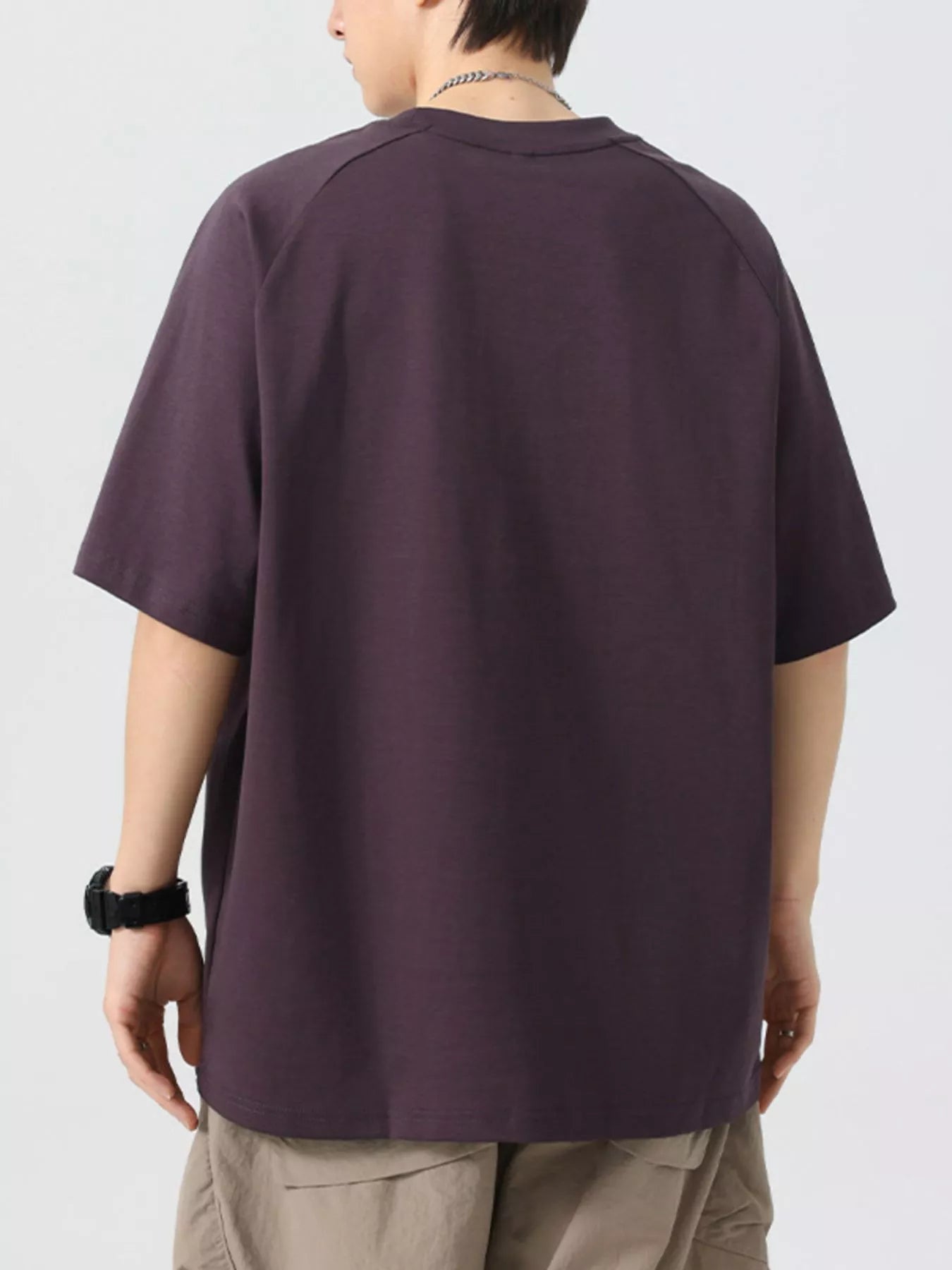 Men's Plus Size Contrast Raglan Sleeve Casual T-Shirt