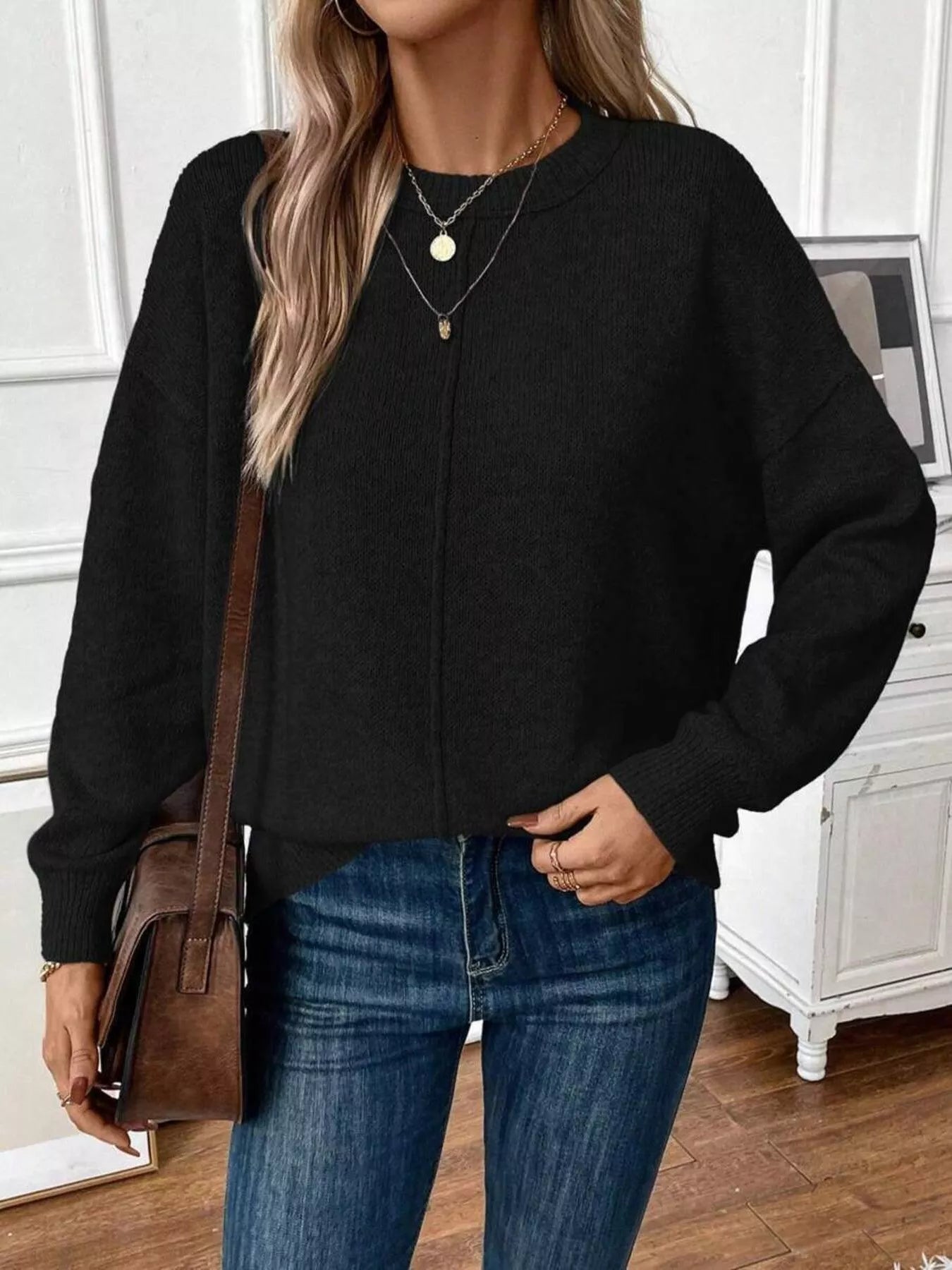 Loose-Fit Dropped Shoulder Sweater