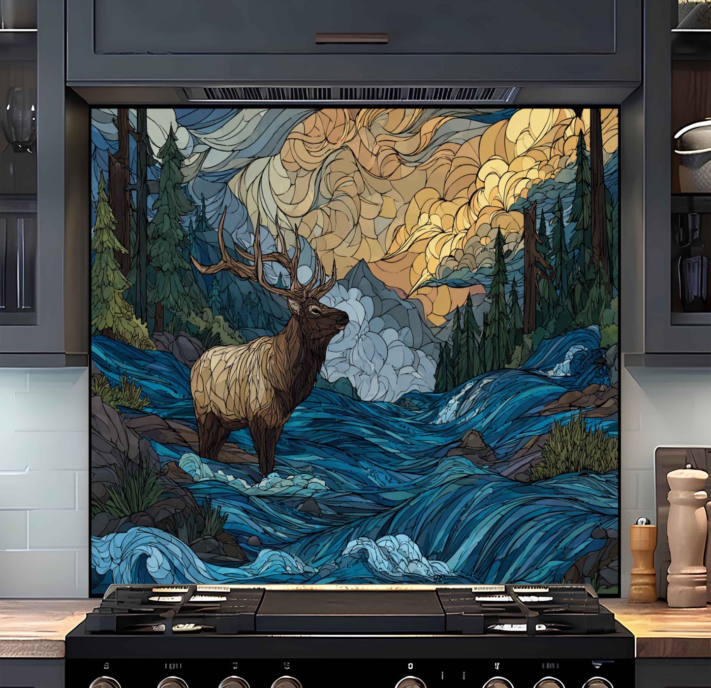 Storm Valley Kitchen Backsplash – Tempered Glass Backsplash For Nature Lovers