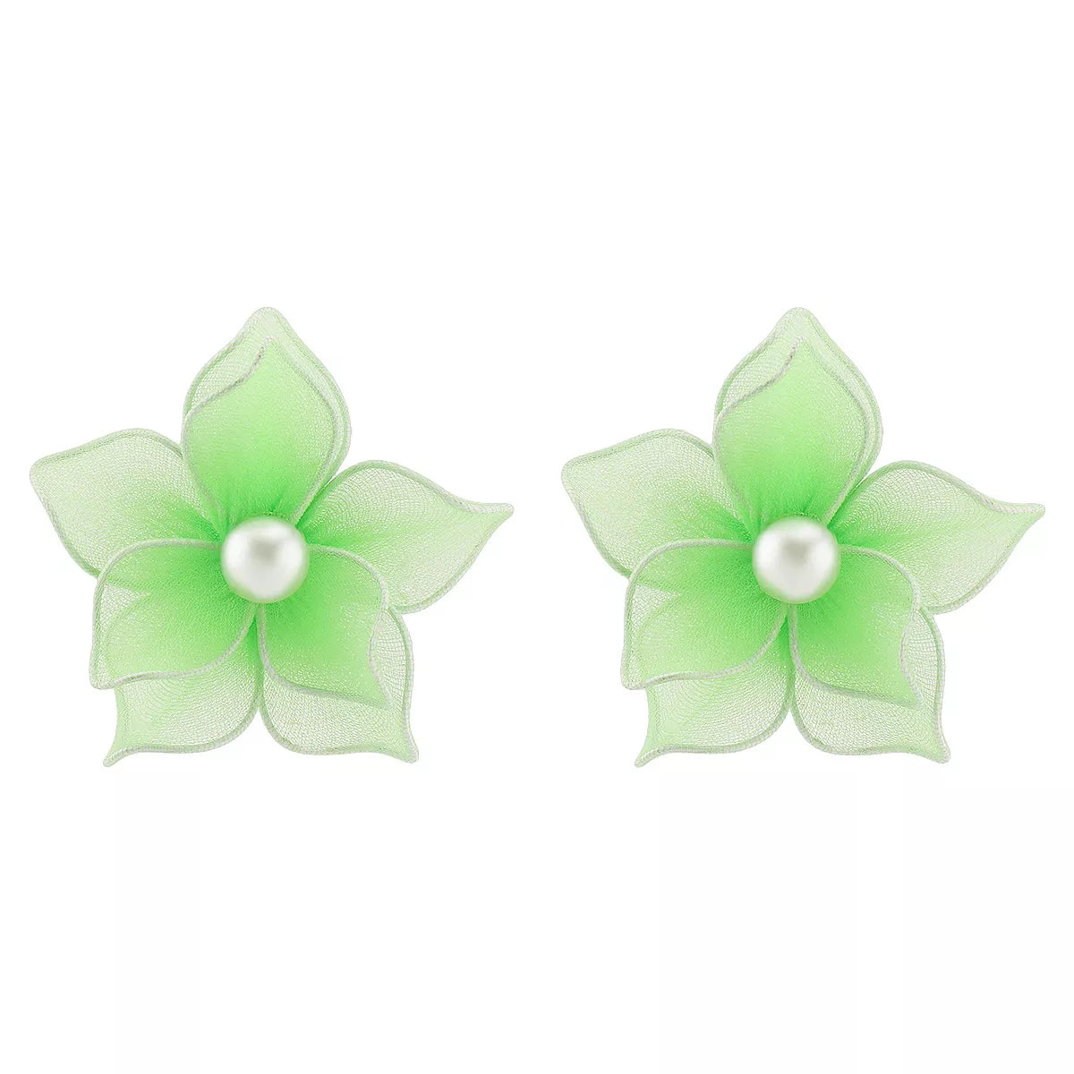 Flower Pearl Stud Earrings