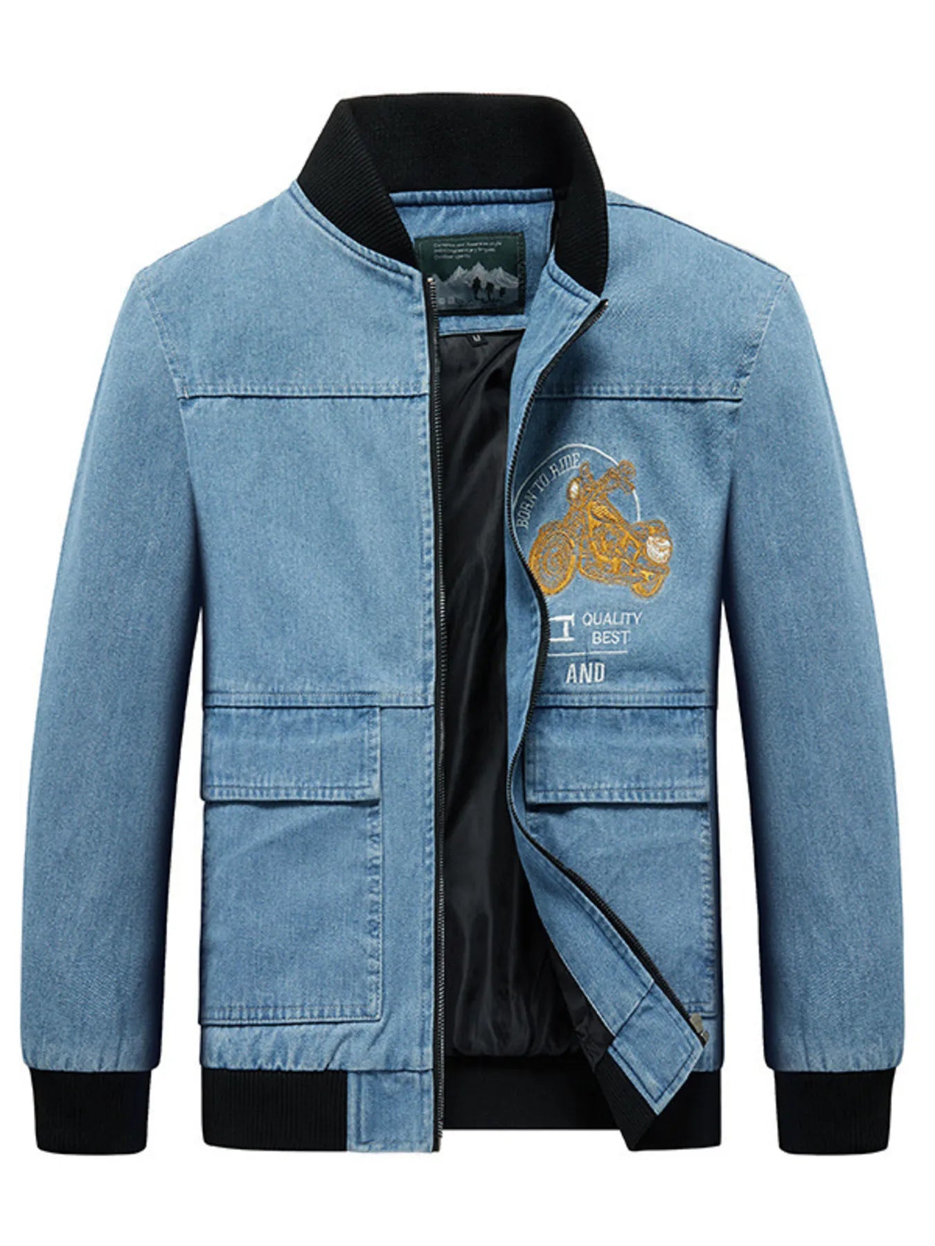 Men's Plus Size Zip Up Long Sleeve Jacket