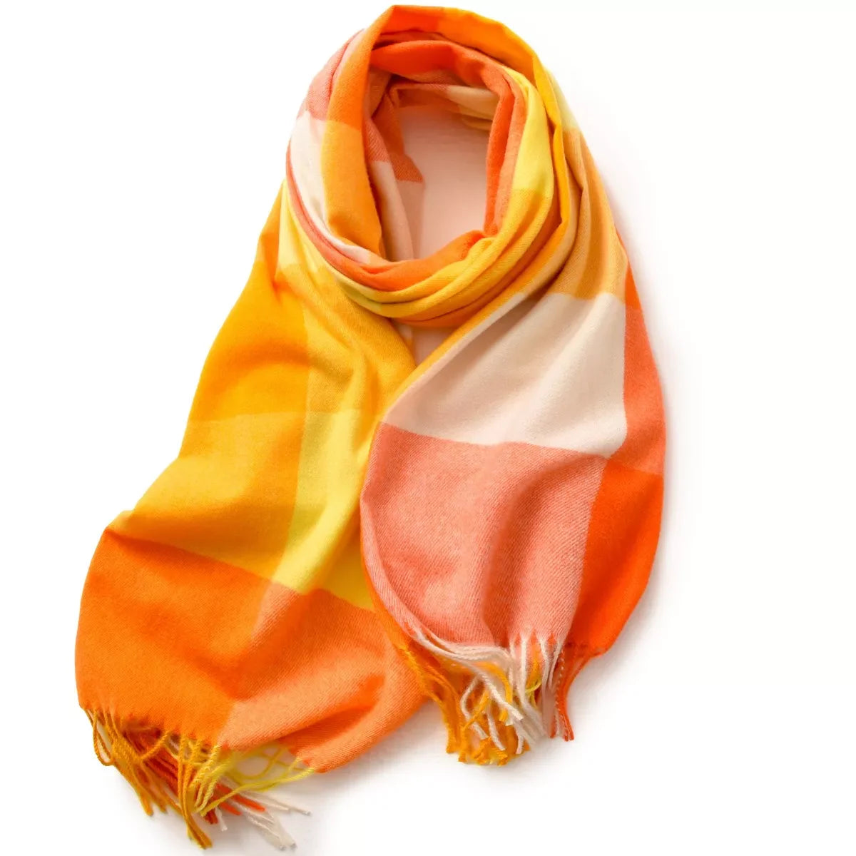 Plaid Fringe Scarf