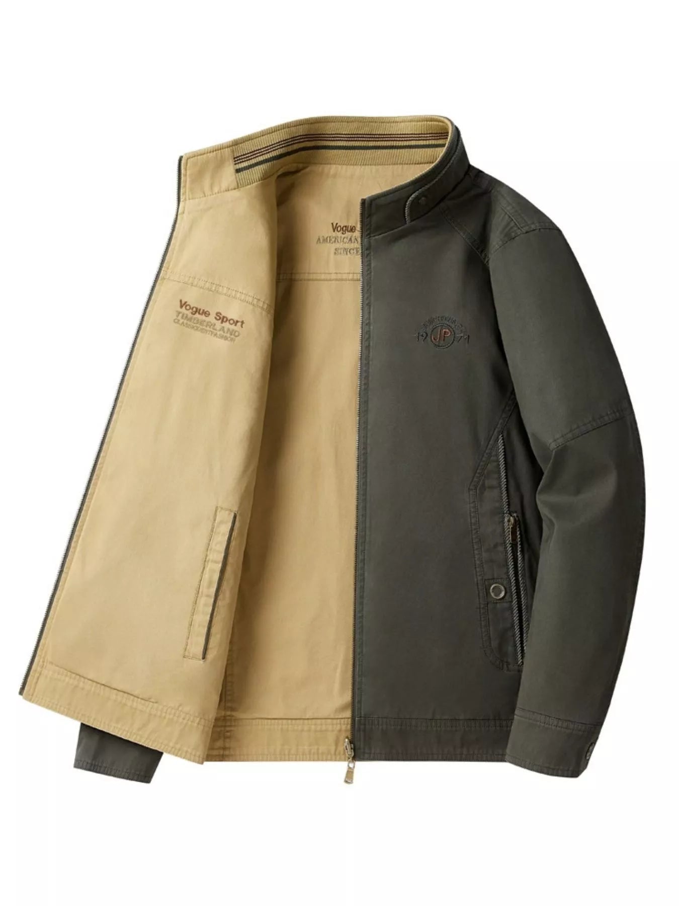 Men's Plus Size Casual Stand Collar Lightweight Jacket