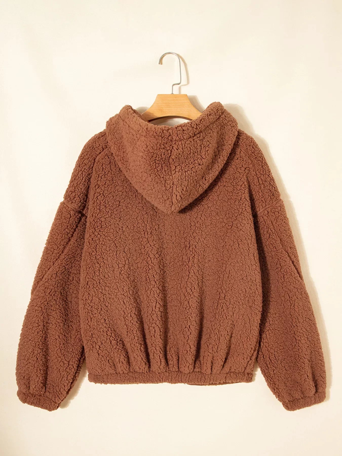 Zip Up Hooded Sherpa Jacket