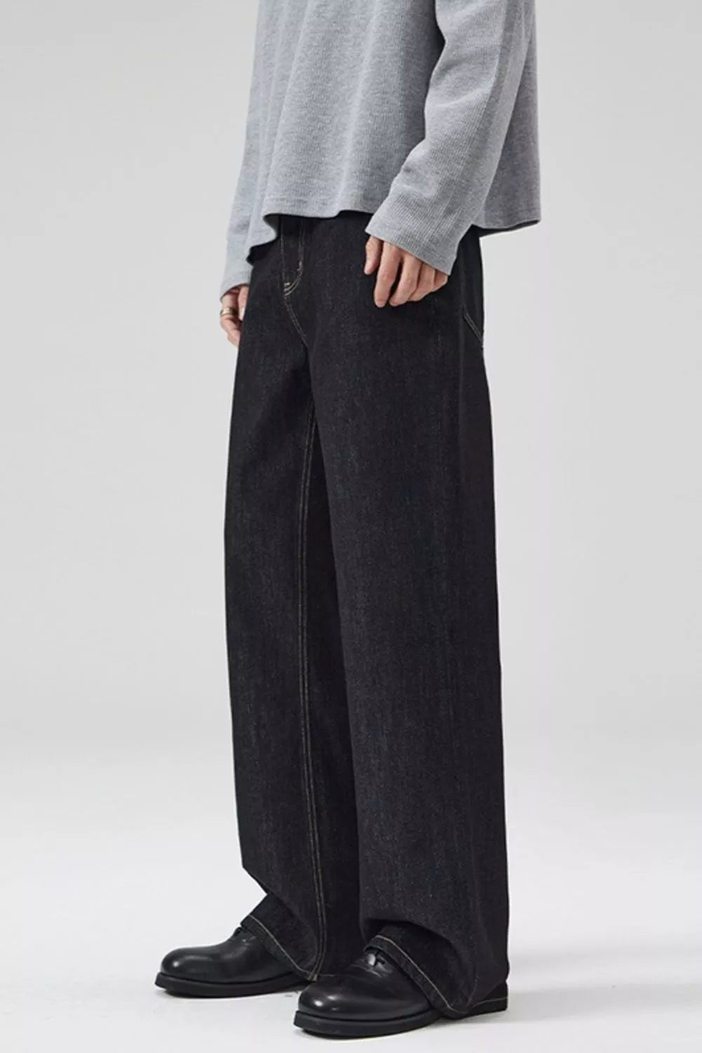 Men's Full Size Washed Wide Leg Jeans Plus Size