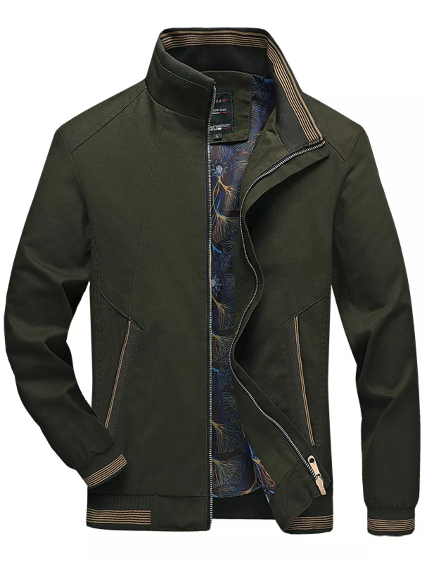 Men's Plus Size Casual Stand Collar Lightweight Jacket