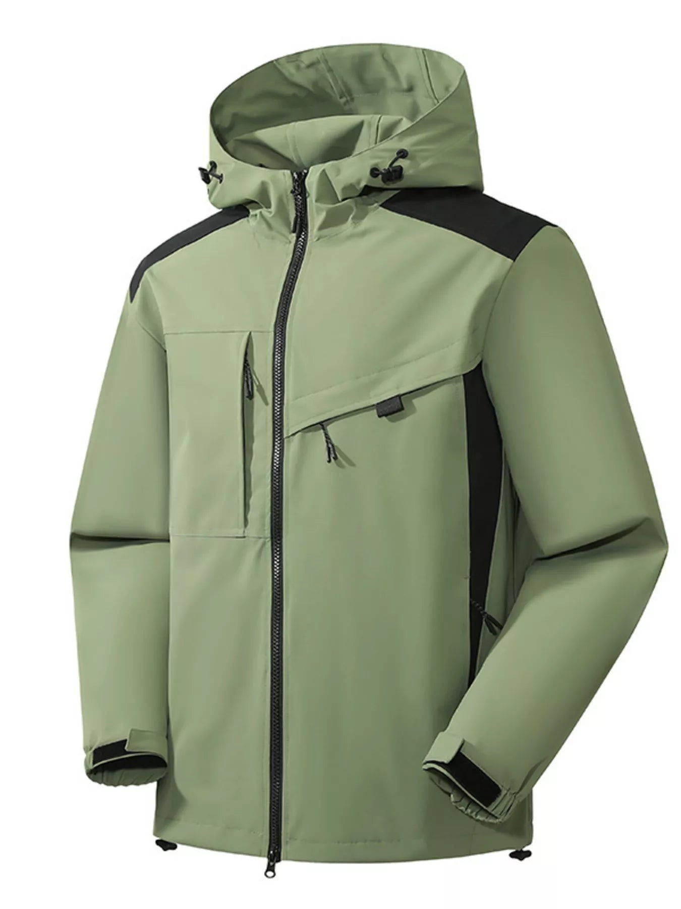 Men's Full Size Waterproof Hooded Zip Up Jacket Plus Size