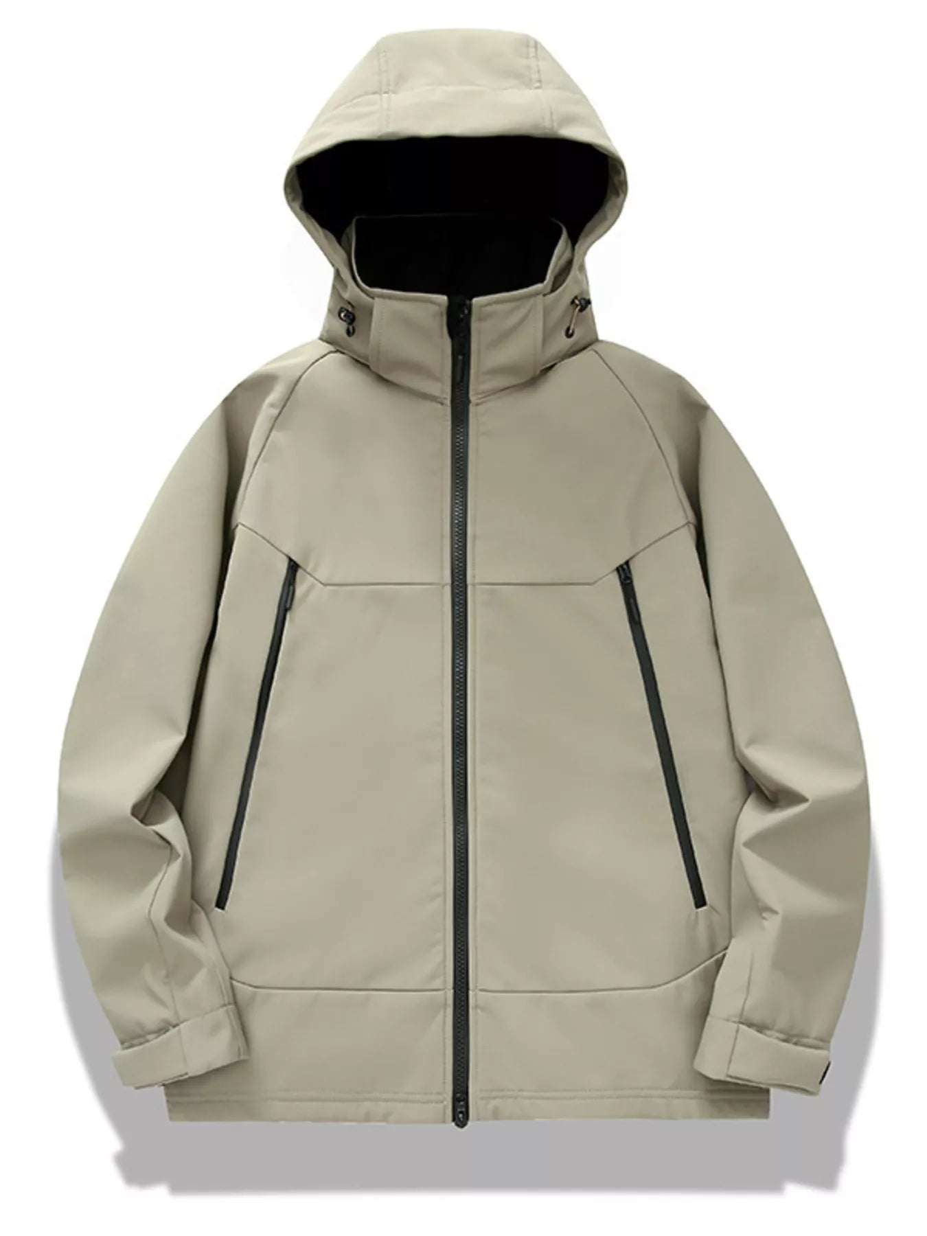 Men's Plus Size Hooded Zip Up Windproof Jacket
