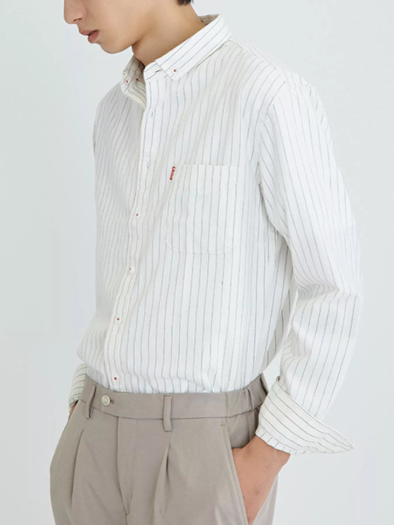 Men's Full Size Striped Long Sleeve Casual Shirt Plus Size