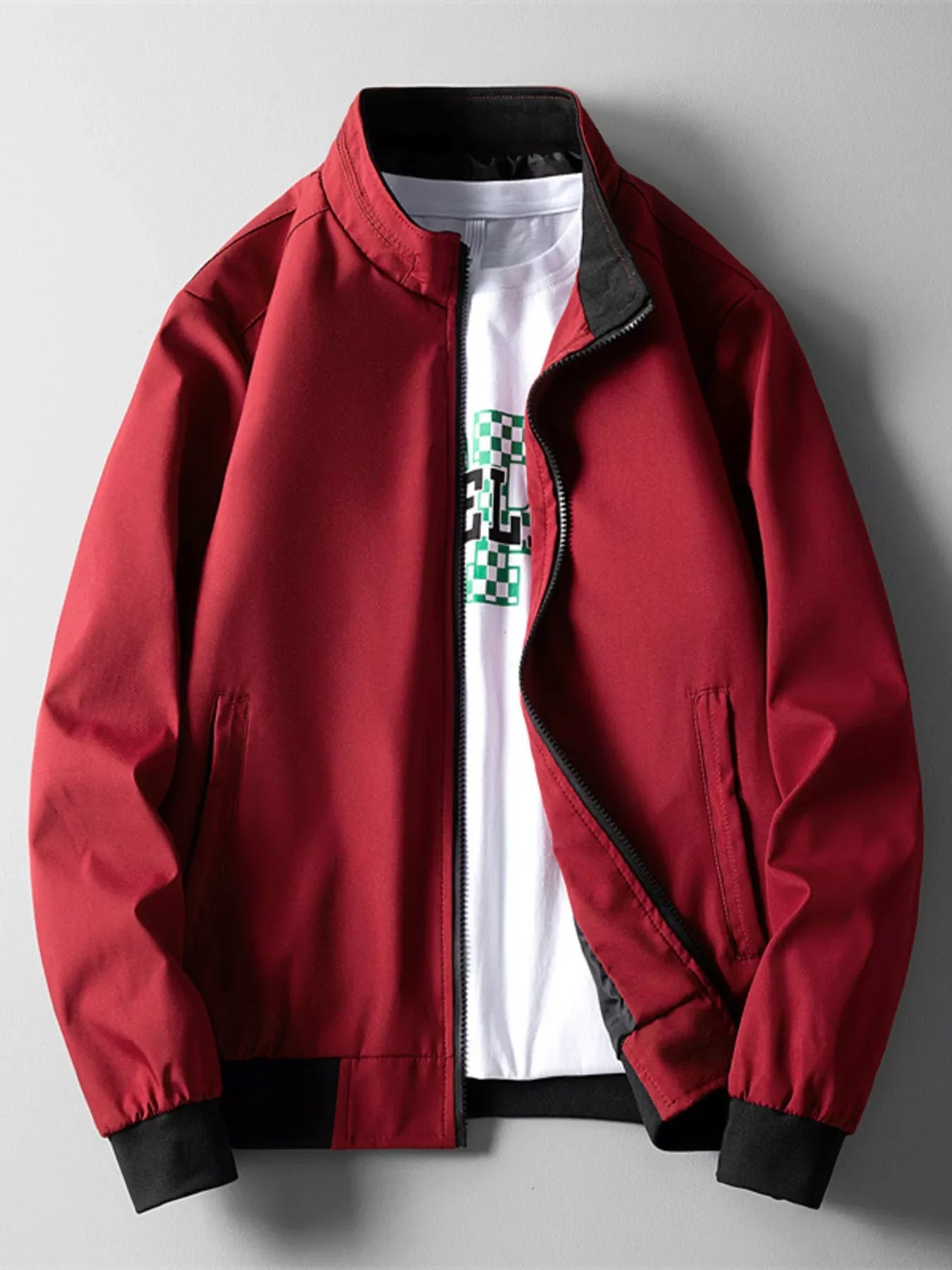 Men's Plus Size Casual Lightweight Bomber Jacket
