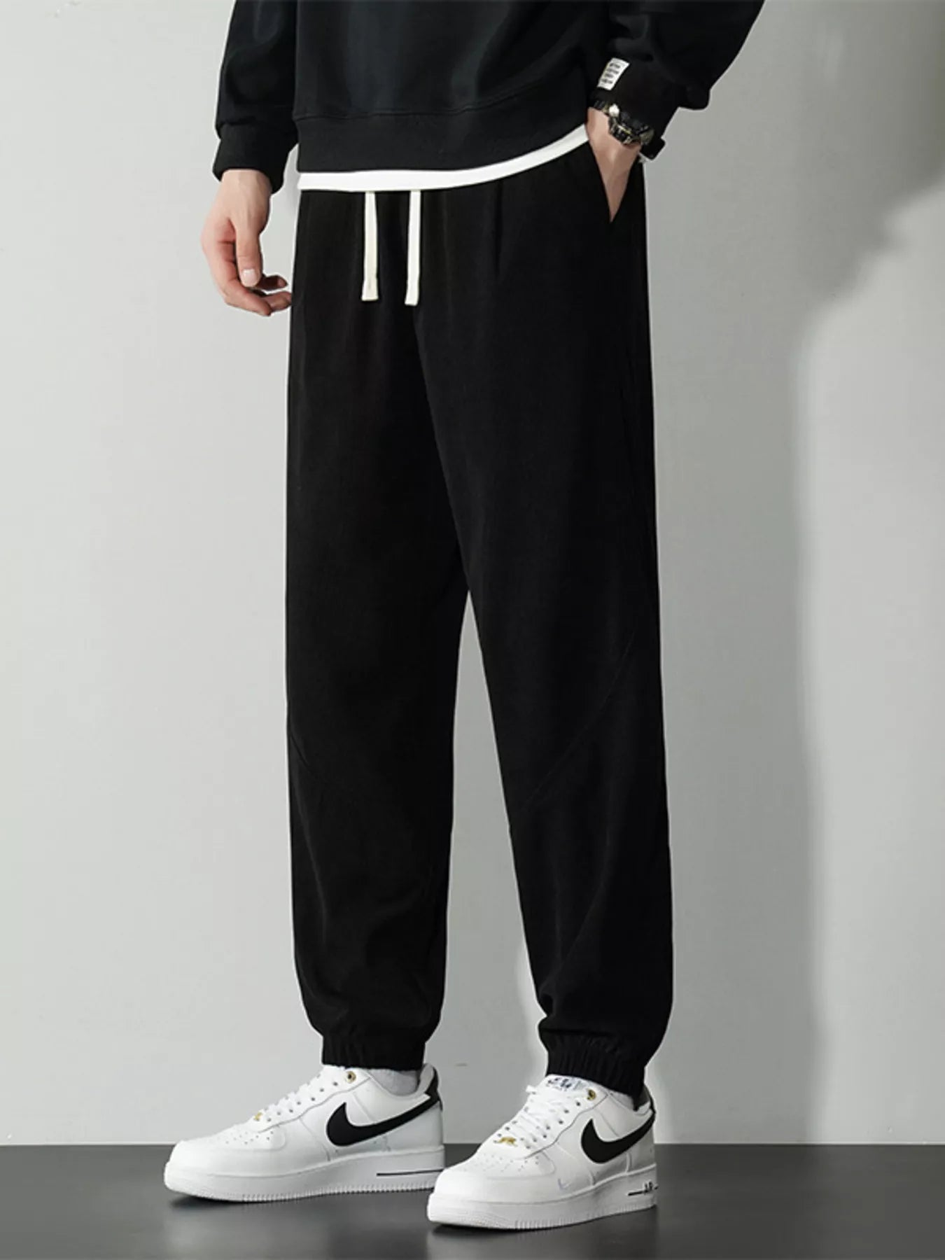 Men's Plus Size Drawstring Ankle Pants
