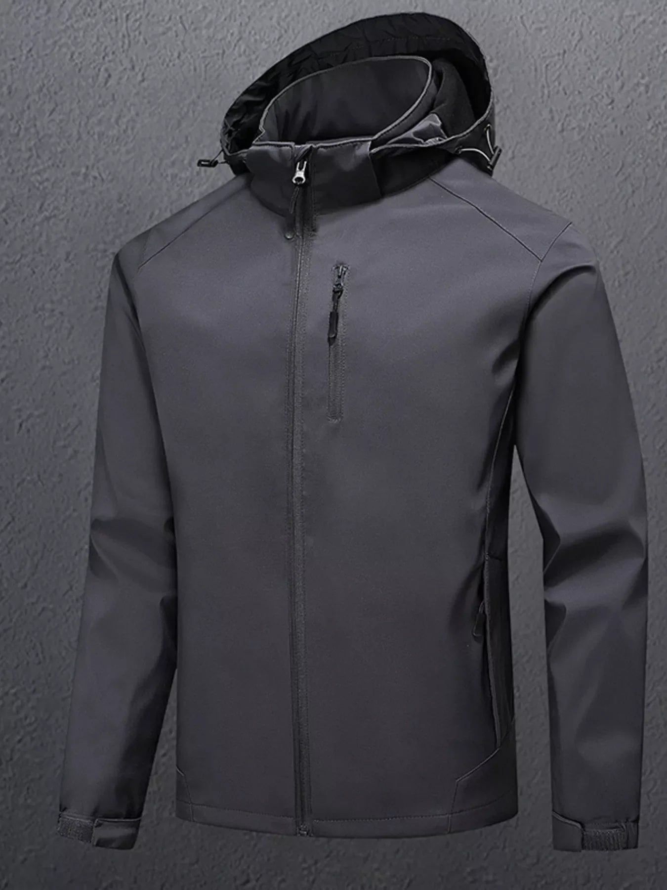 Men's Plus Size Zip Up Long Sleeve Hooded Jacket