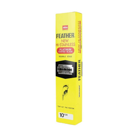 Feather New Hi-Stainless Platinum Coated Double Edge Blades - 20x10 Pack