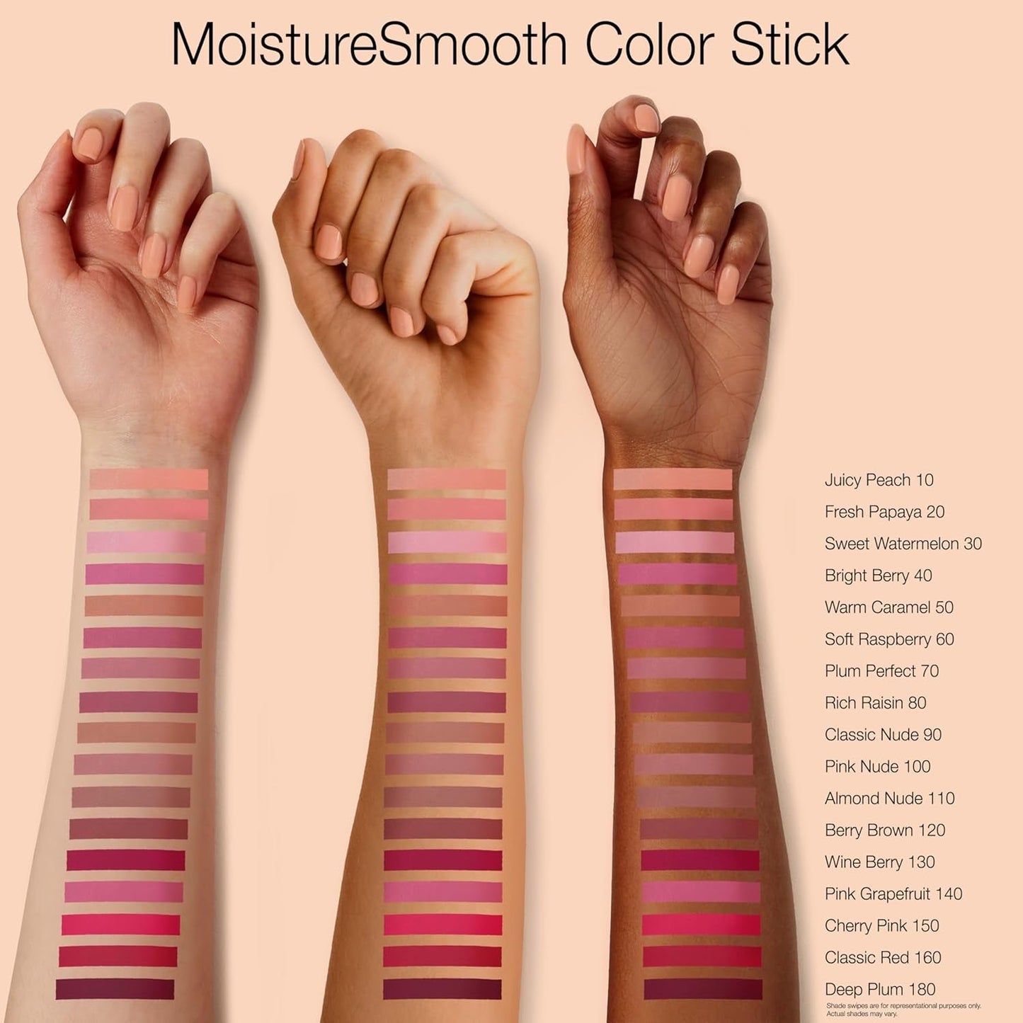 Moisturesmooth Color Stick for Lips, Moisturizing and Conditioning Lipstick with a Balm-Like Formula, Nourishing Shea Butter and Fruit Extracts, 120 Berry Brown.011 Oz (Pack of 36)