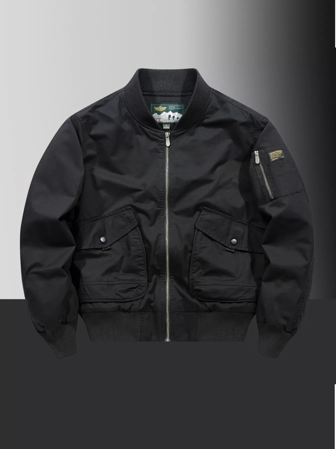 Men's Plus Size Zip Up Long Sleeve Jacket