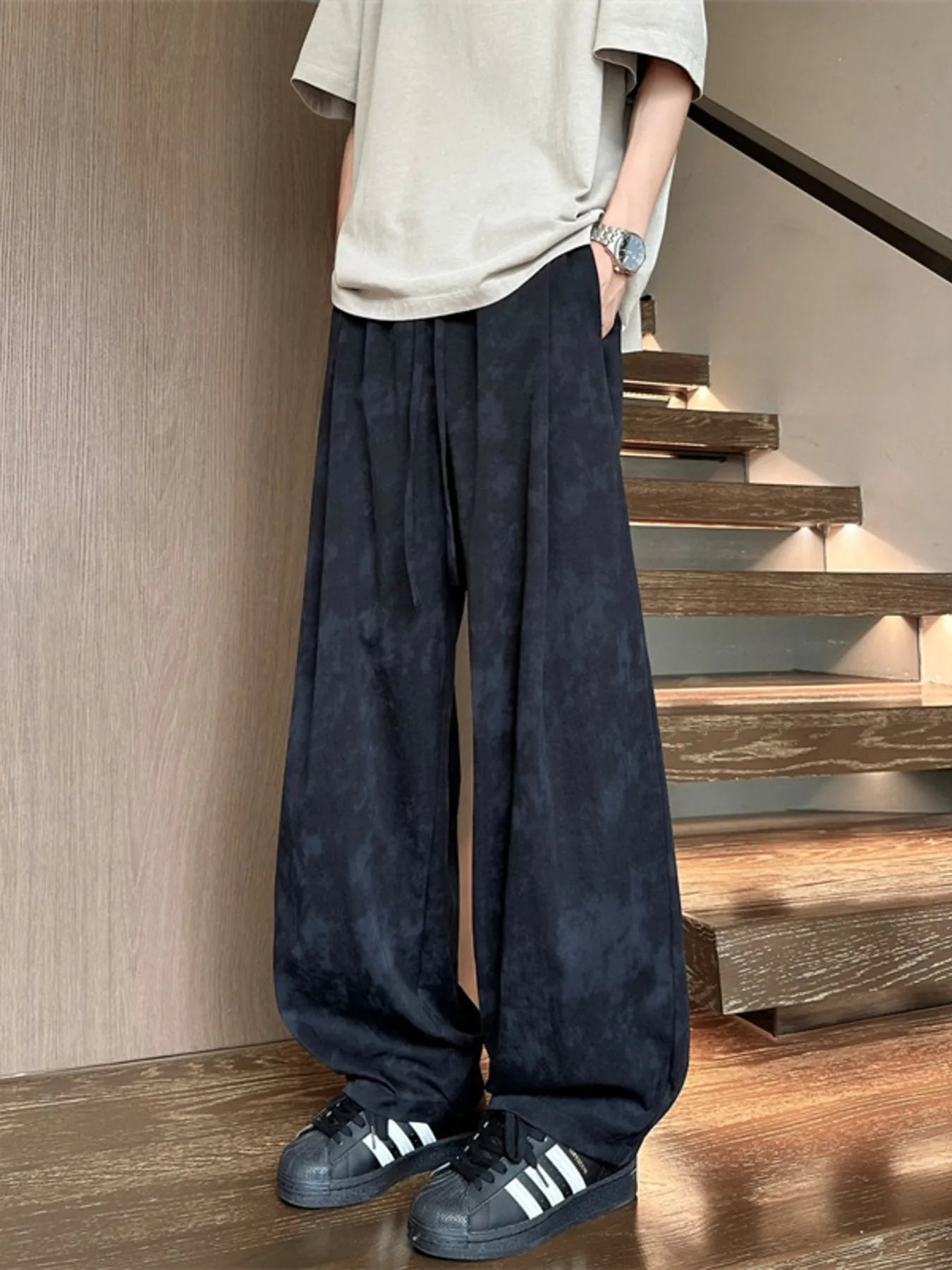 Men's Full Size Tie-Dye Loose Fit Casual Pants Plus Size
