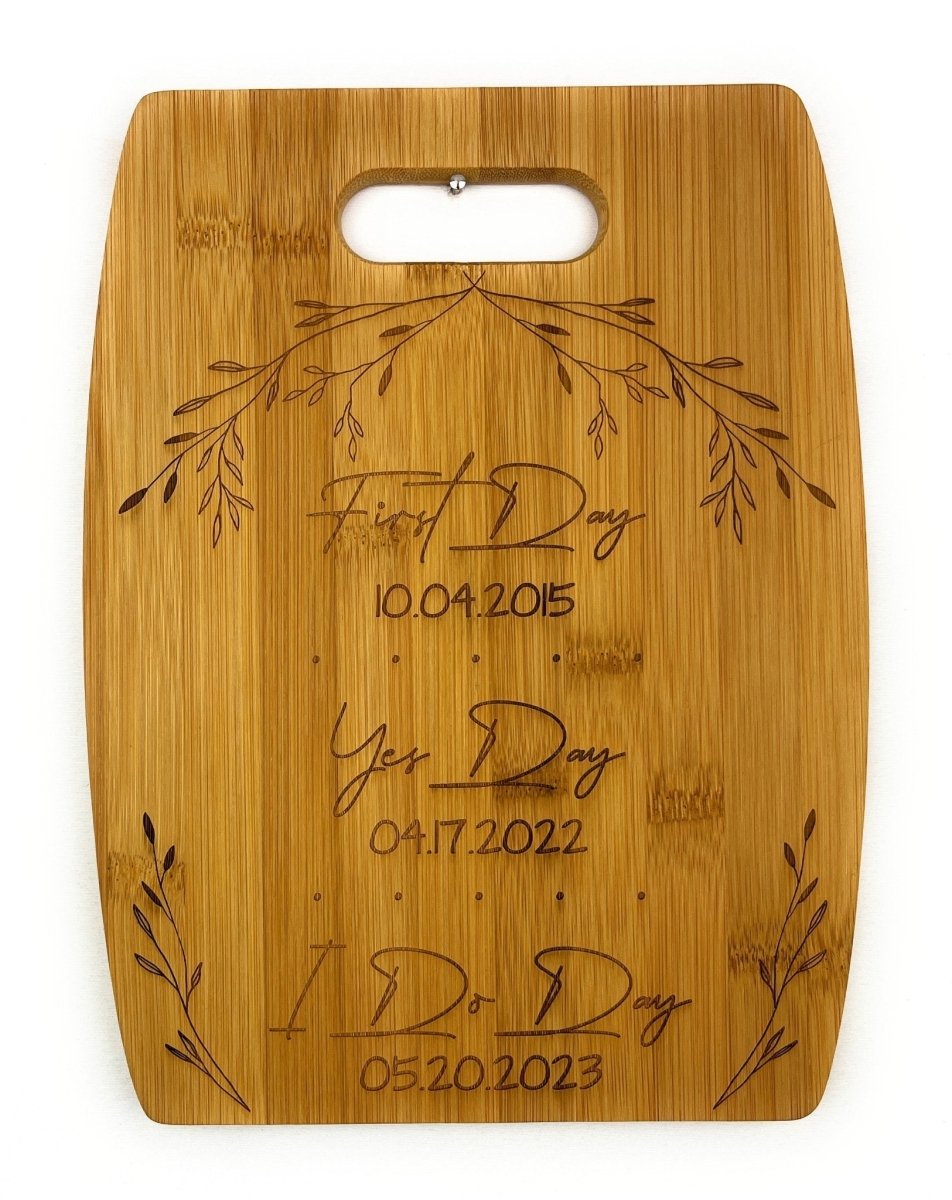 First Day - Yes Day - I Do Day Décor - Personalized Wedding Date Cutting Board