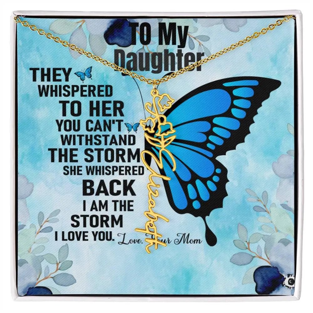 Gift From Mom to Daughter I I Love You - Birth Necklace