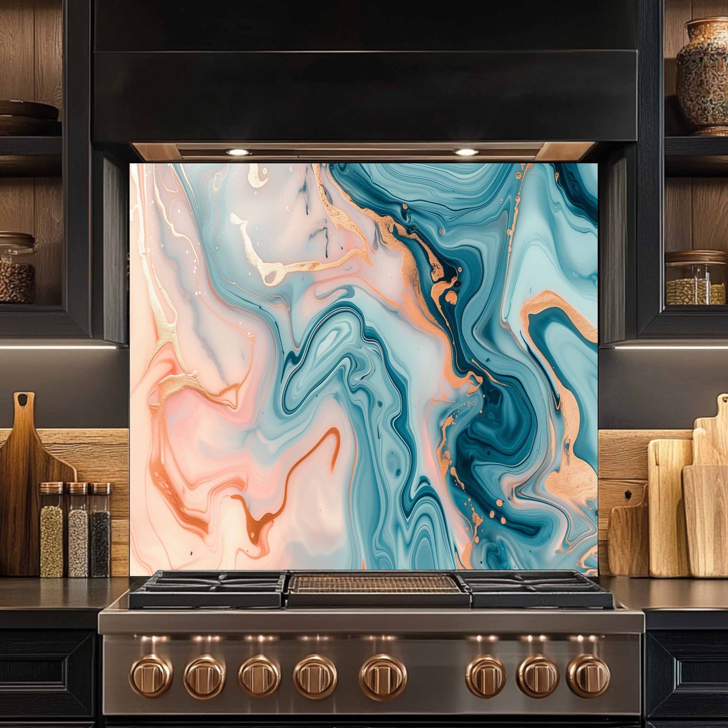 Kitchen Glass Backsplash – Cotton Coral