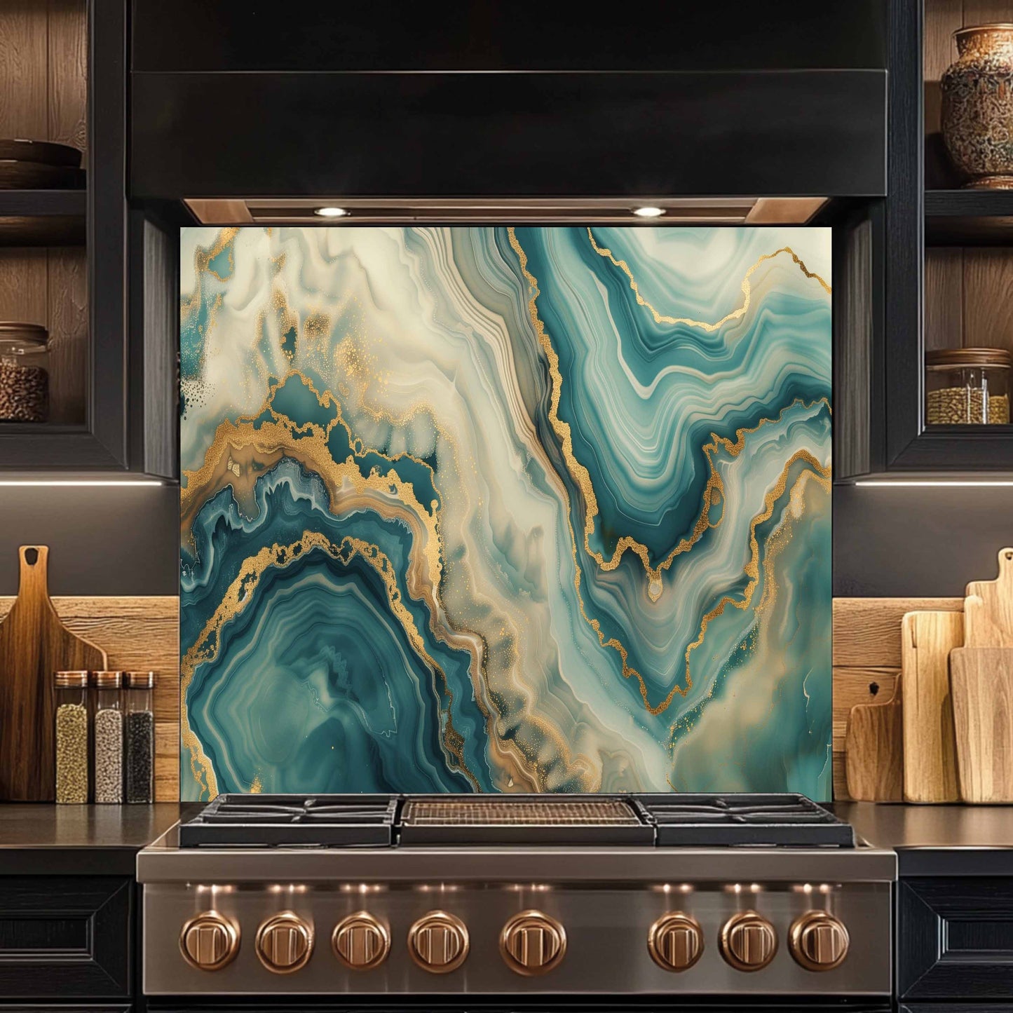 Kitchen Glass Backsplash – Ocean Agate