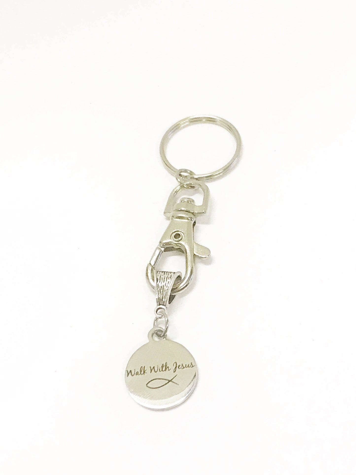 Walk With Jesus Keychain, Christian Gift for Her, New Car Gift For Daughter, Going To College Gift, Baptism Gift, Confirmation Gift of Love