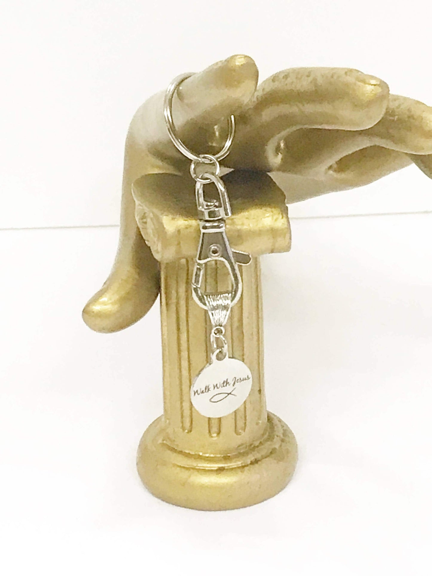 Walk With Jesus Keychain, Christian Gift for Her, New Car Gift For Daughter, Going To College Gift, Baptism Gift, Confirmation Gift of Love
