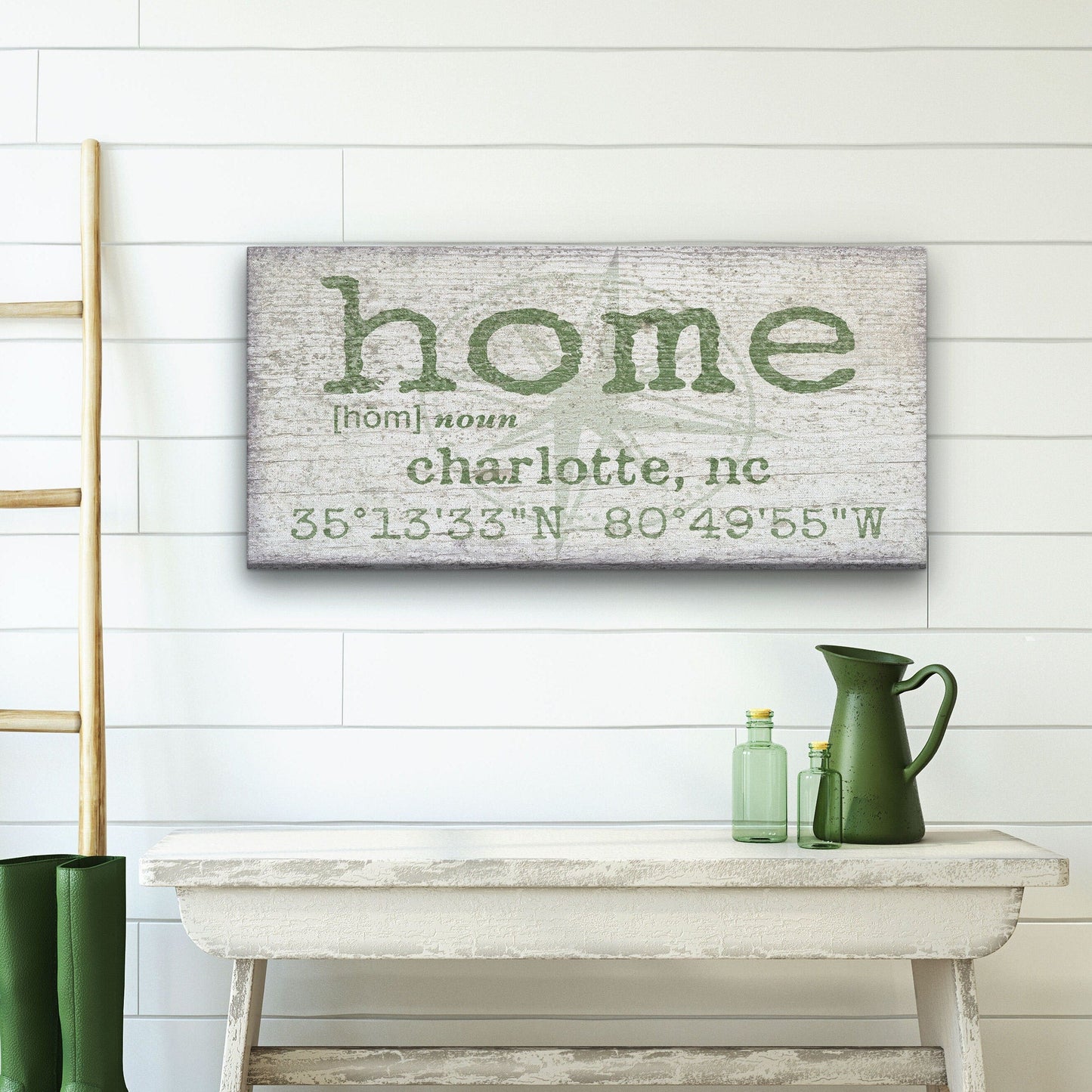 Personalized Home Name Coordinates Canvas Sign