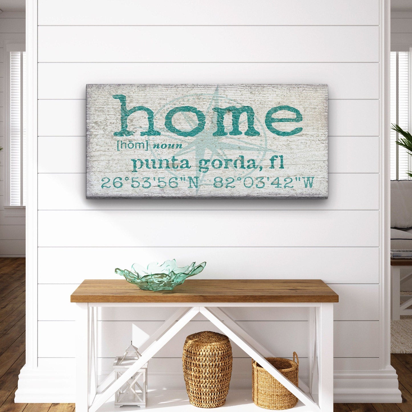 Personalized Home Name Coordinates Canvas Sign