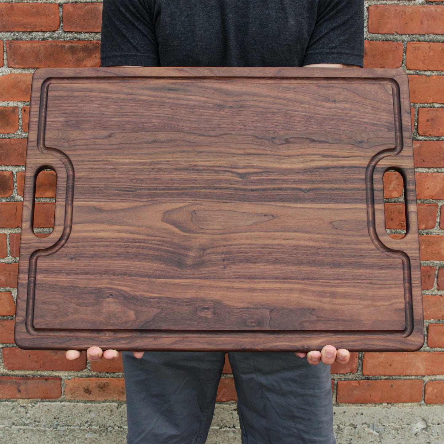 XL Personalized Walnut Serving Tray, 24"x18" Charcuterie Tray, Custom Walnut Cutting Board, Customizable Wedding Board, Made in the USA