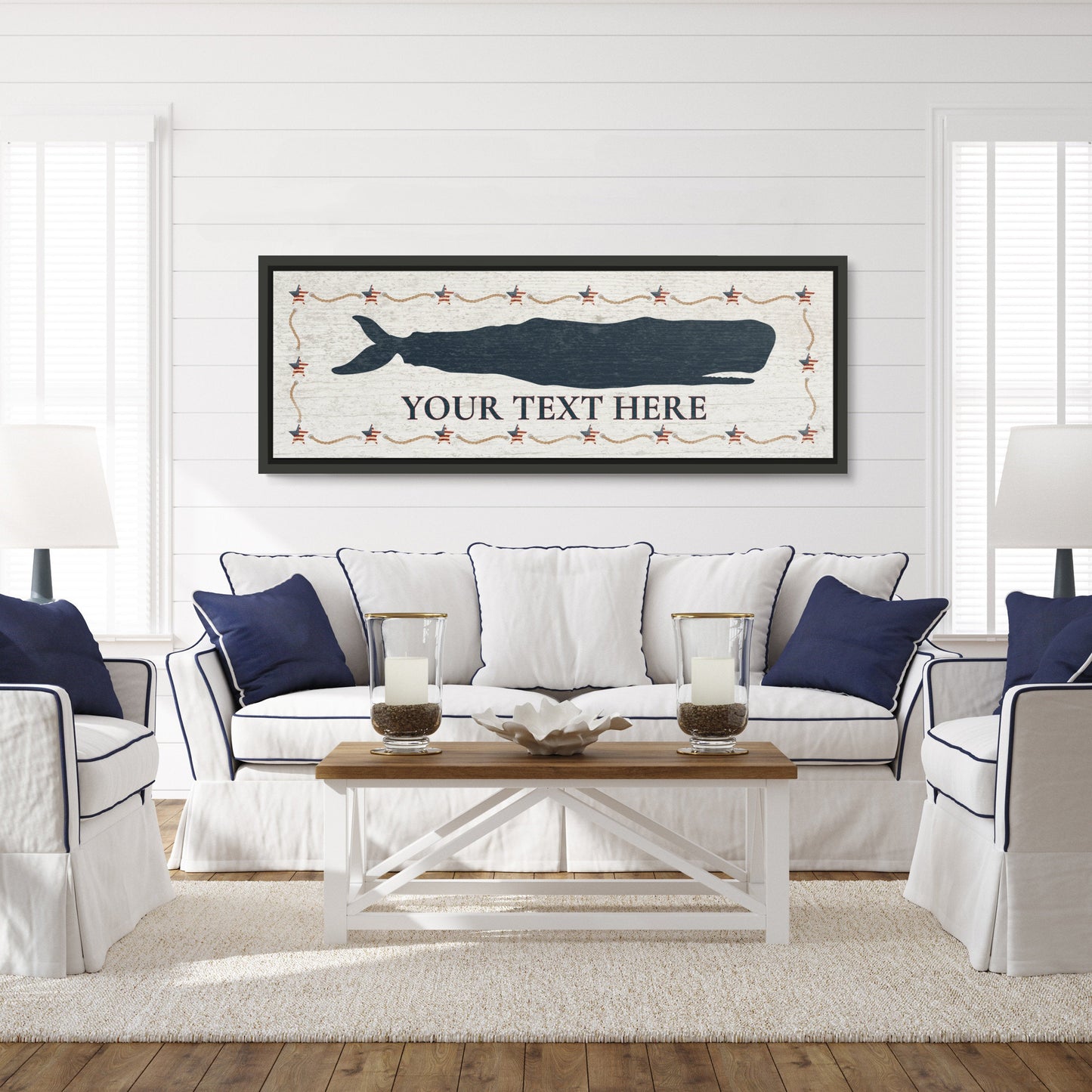 Personalized Framed Whale Canvas Sign