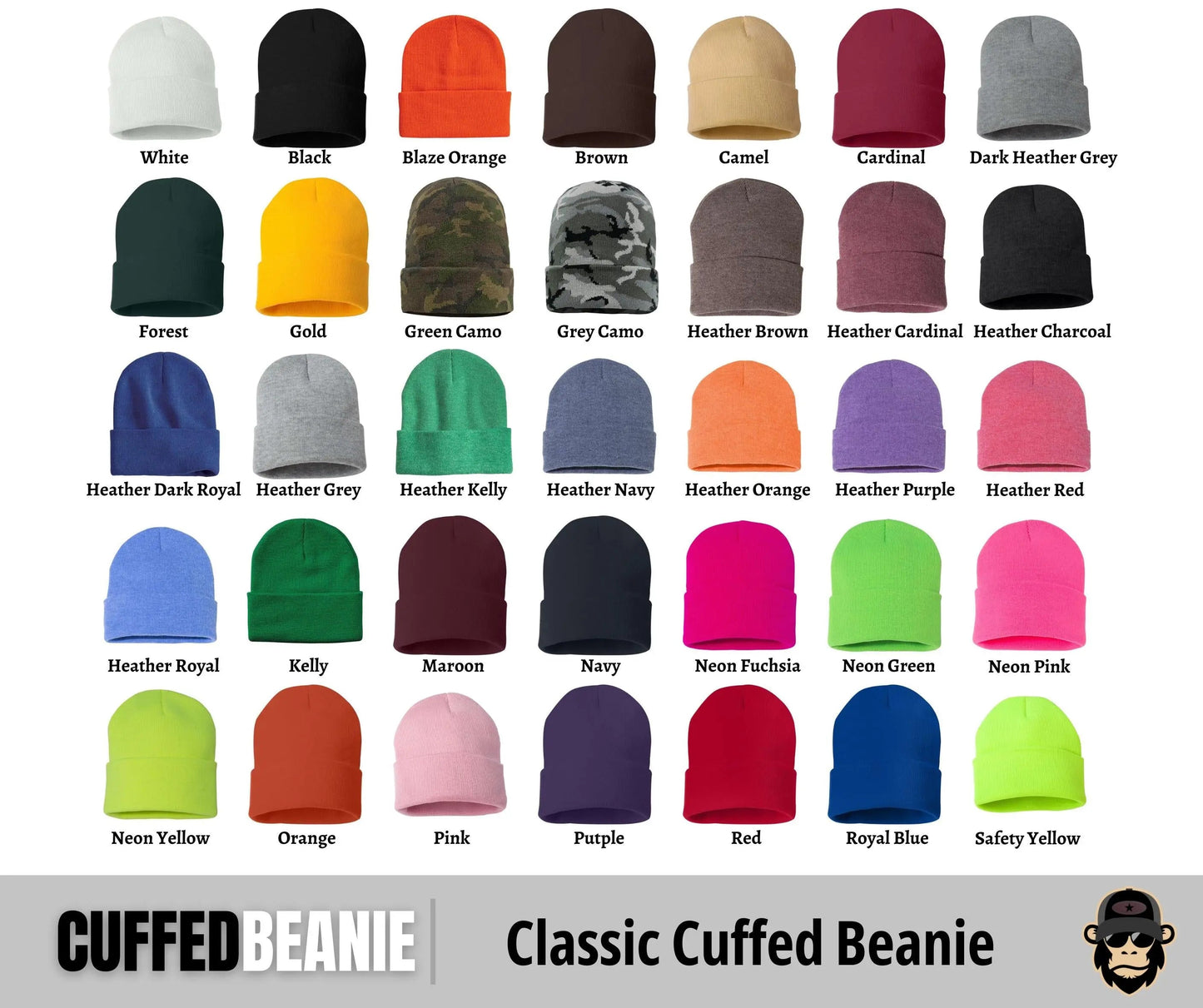 Cuffed Beanie with Leather Patch